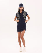 Soft Curve Polo Dress - Navy