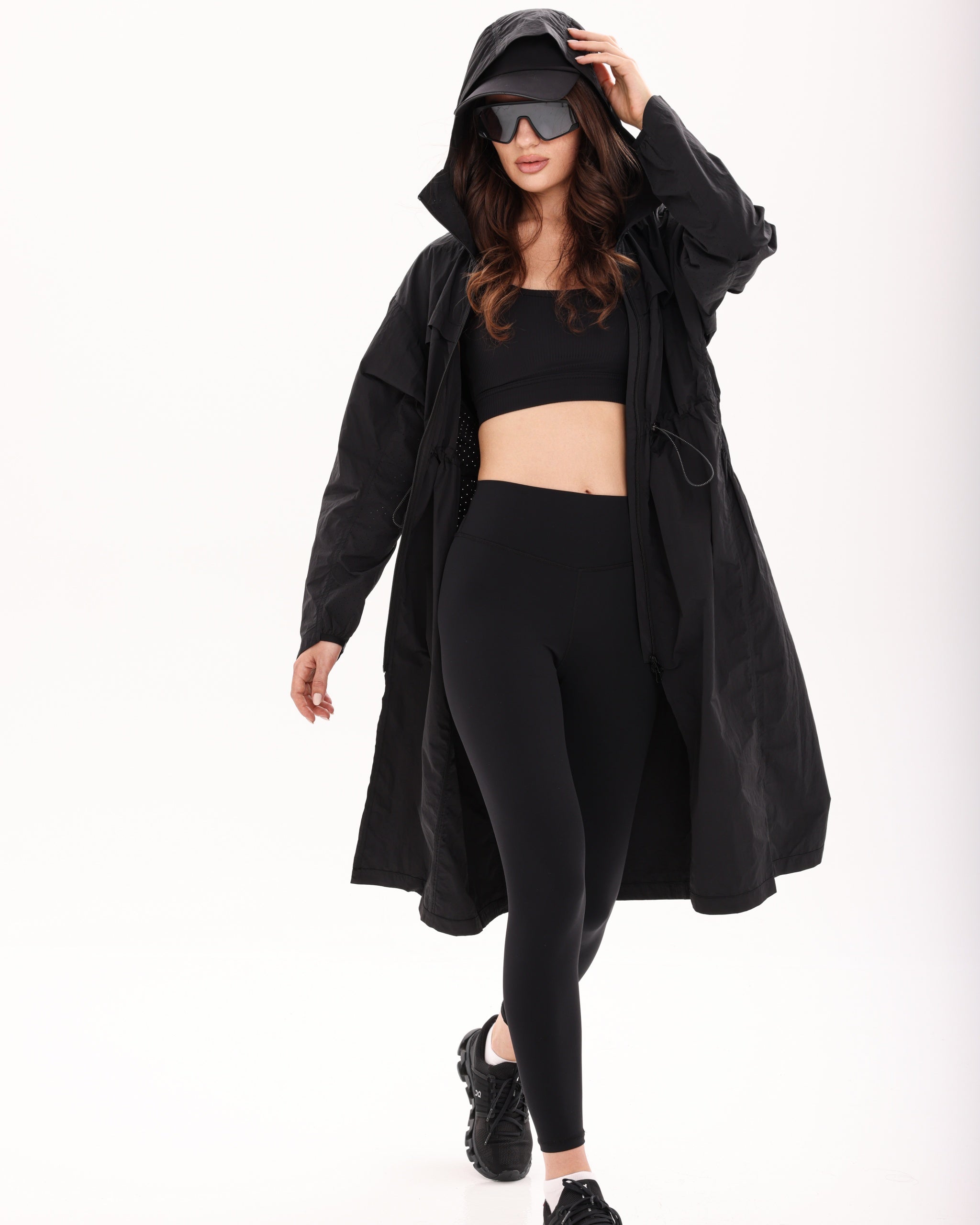 Wadi Trail Sunscreen Long Coat - Black