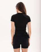 Wave Fitted Short Sleeve T-Shirt - Black