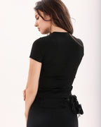 Wave Fitted Short Sleeve T-Shirt - Black