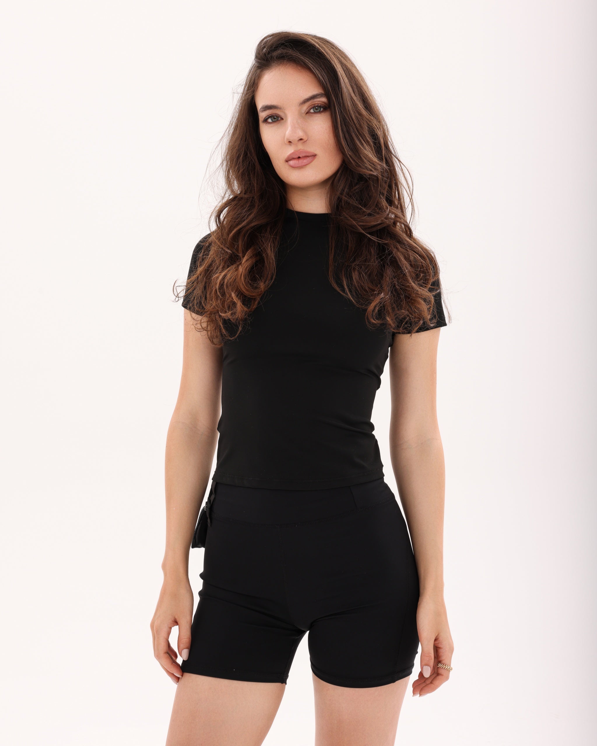 Wave Fitted Short Sleeve T-Shirt - Black