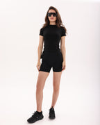 Wave Fitted Short Sleeve T-Shirt - Black