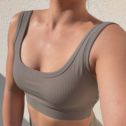 Oceanline Rib Bra -Taupe