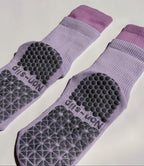 Women's Layered Grip Socks for Pilates & Yoga - Lavender Pink