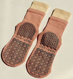 Women's Layered Grip Socks for Pilates & Yoga - Lotus Pink