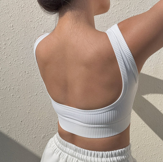 Oceanline Rib Bra - White