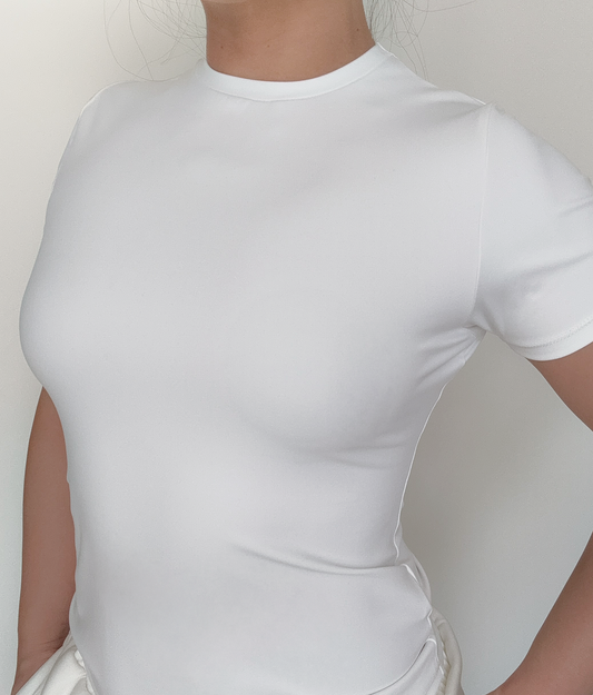 Wave Fitted Short Sleeve T-Shirt - White