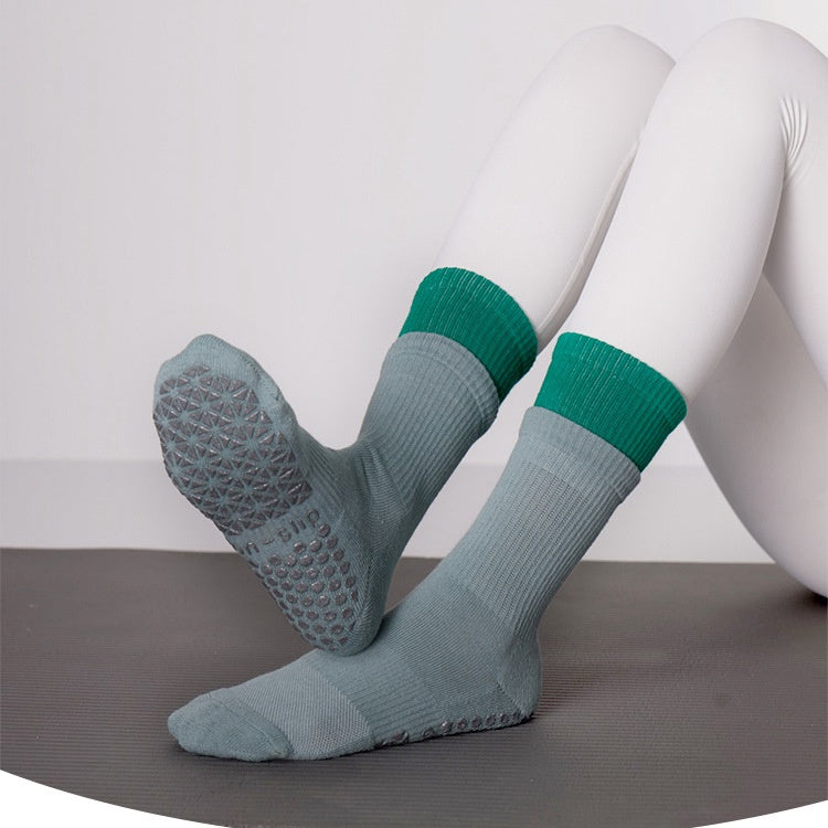 Layered Grip Socks Women Steel Blue