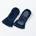 Women's Low-Cut Five-Toe Pilates Grip Socks - Midnight Navy