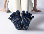 Women's Low-Cut Five-Toe Pilates Grip Socks - Midnight Navy