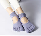 Women's Low-Cut Five-Toe Pilates Grip Socks - Mist Blue