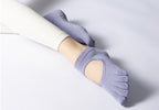 Women's Low-Cut Five-Toe Pilates Grip Socks - Mist Blue