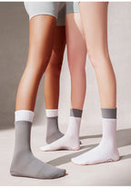 Double Layer Grip Socks for Pilates - Grey White