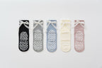 Women's Lacey Bow Grip Socks- Gray