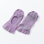 Women's Low-Cut Five-Toe Pilates Grip Socks - Lavender