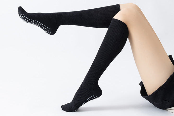 Knee High Pilates Socks Women - Black