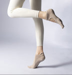 Women's Low-Cut Five-Toe Pilates Grip Socks - Oat Beige