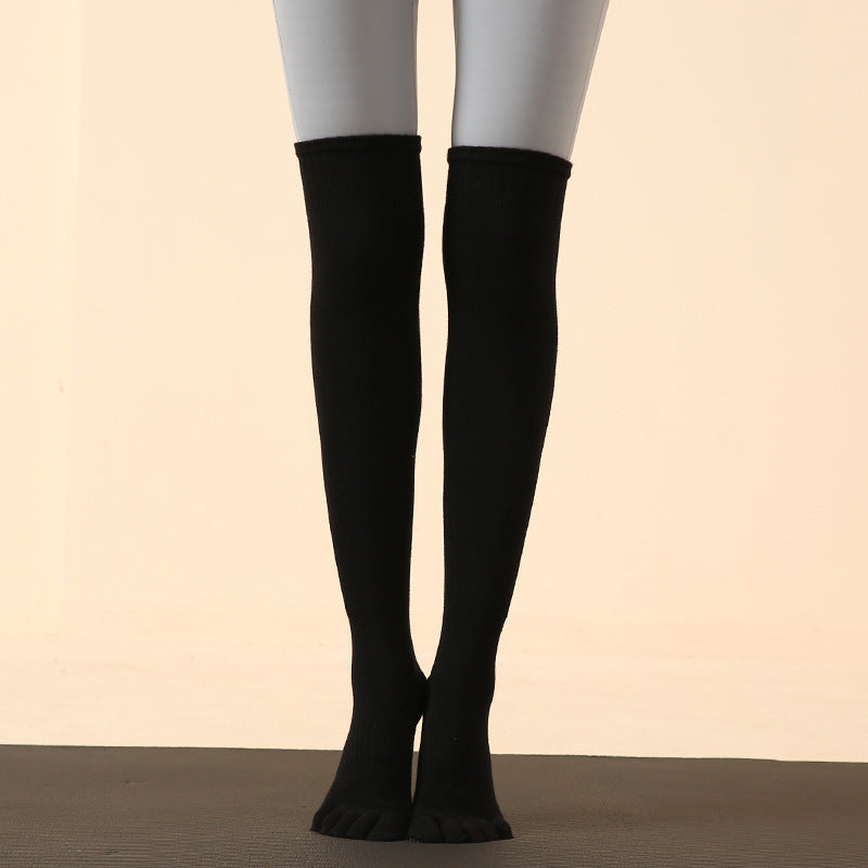 Over the Knee Full Toe Pilates Socks Women Black