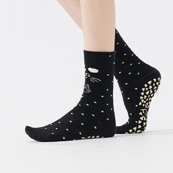 Women's Mochi Cat Grip Socks - Black