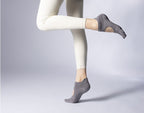 Women's Low-Cut Five-Toe Pilates Grip Socks - Medium Gray