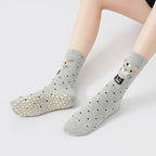 Women's Mochi Cat Grip Socks-Gray