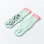 Women's Color Block Pilates Grip Socks - Mint Cream