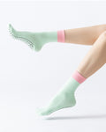 Women's Color Block Pilates Grip Socks - Mint Cream